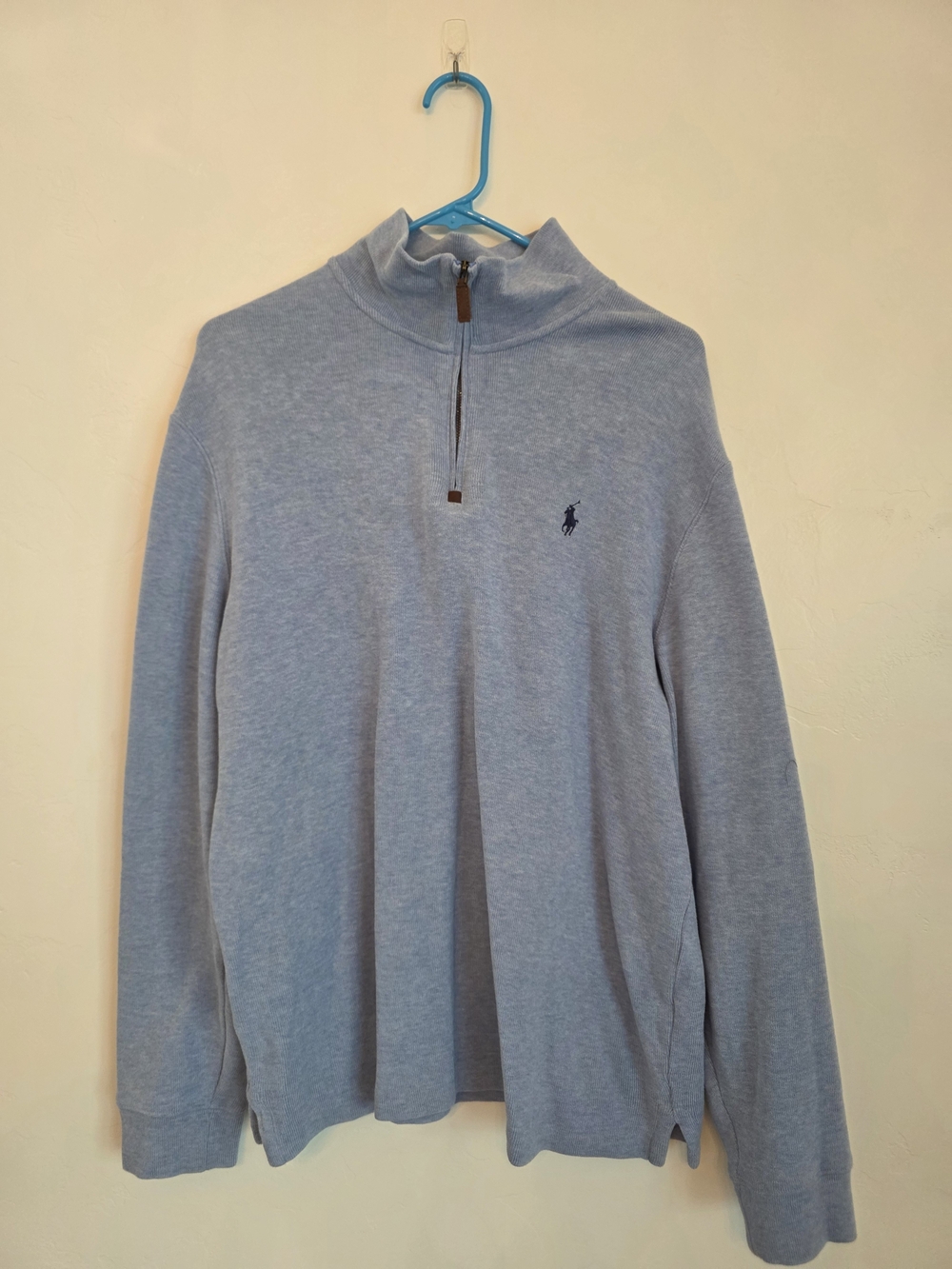 Polo by Ralph Lauren Light Blue Quarter-Zip Mock Neck Sweater